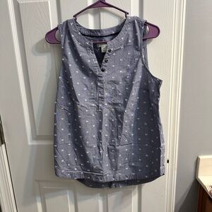 Christopher & Banks Button-Detail Blue Sleeveless Blouse --Women's M